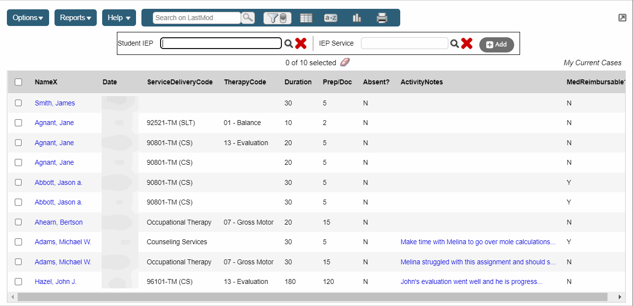 Delivery Log Proqual Example Enter Service Delivery Log
